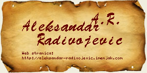 Aleksandar Radivojević vizit kartica